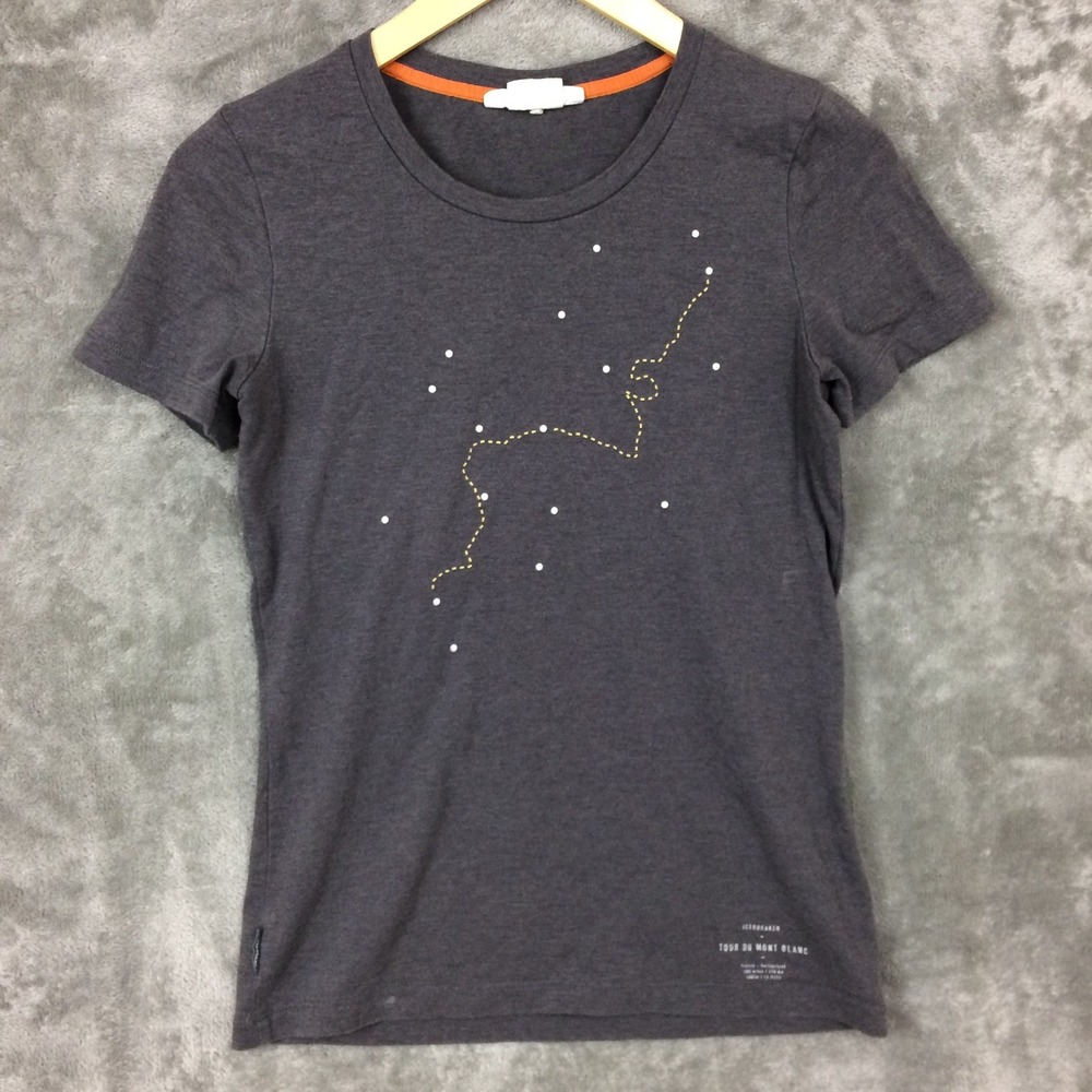 Icebreaker Shirt Womens Small Classic Short Sleeve Tee Wool Cotton Grey READ